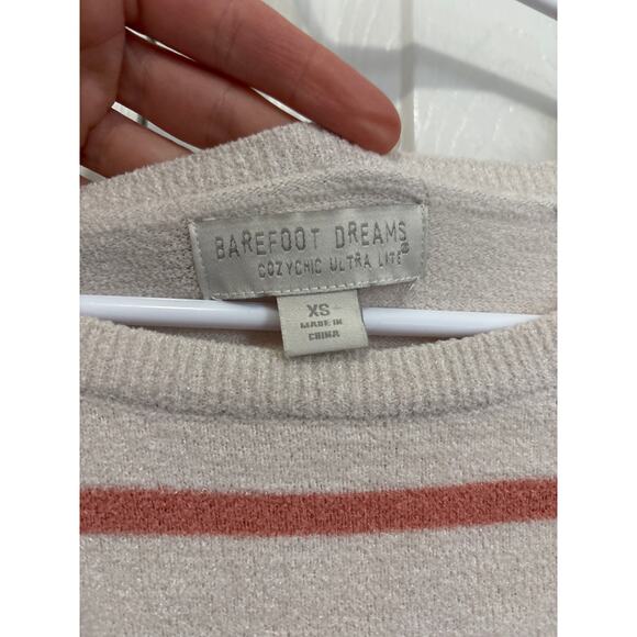 Barefoot Dreams Cozy Chic Ultra Lite Striped Pullover Soft Sweater XS - Picture 5 of 7